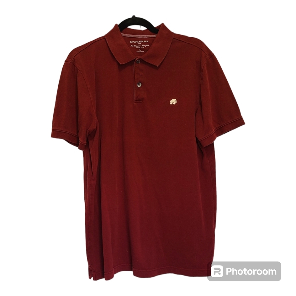 Banana Republic polo shirt elephant‎ piq brick men's large
